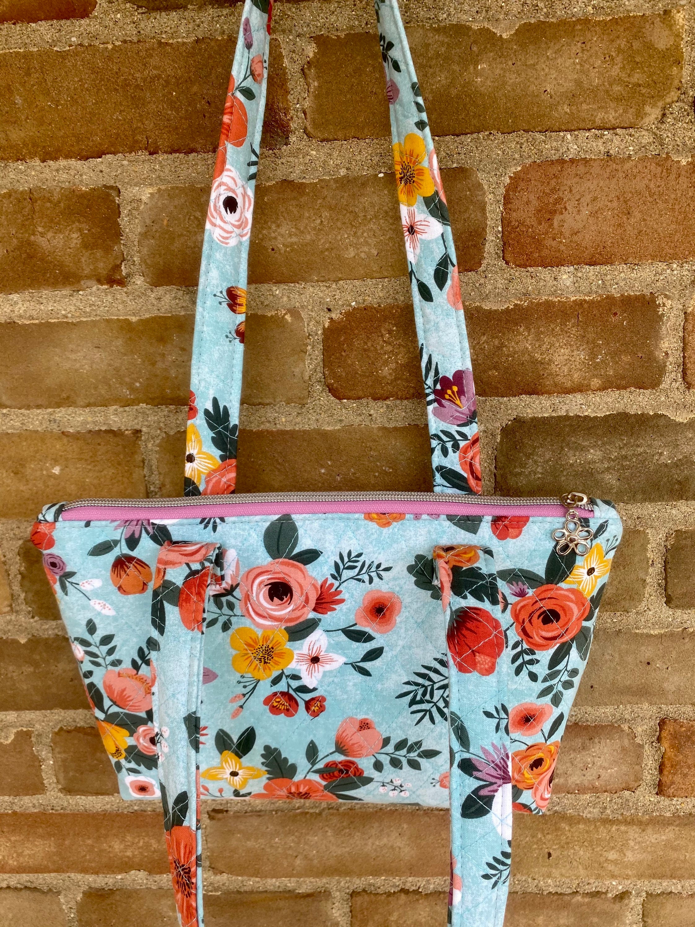 Blue Quilted Purse with Pockets Washable Purses and Bags Etsy