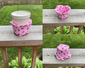 Ice Cream Cozy, Ice Cream Pint Holder, Small Bowl Cozy Paw Print, Ice Cream Lover Gift for Her, Stocking Stuffer for Adults, Best Selling
