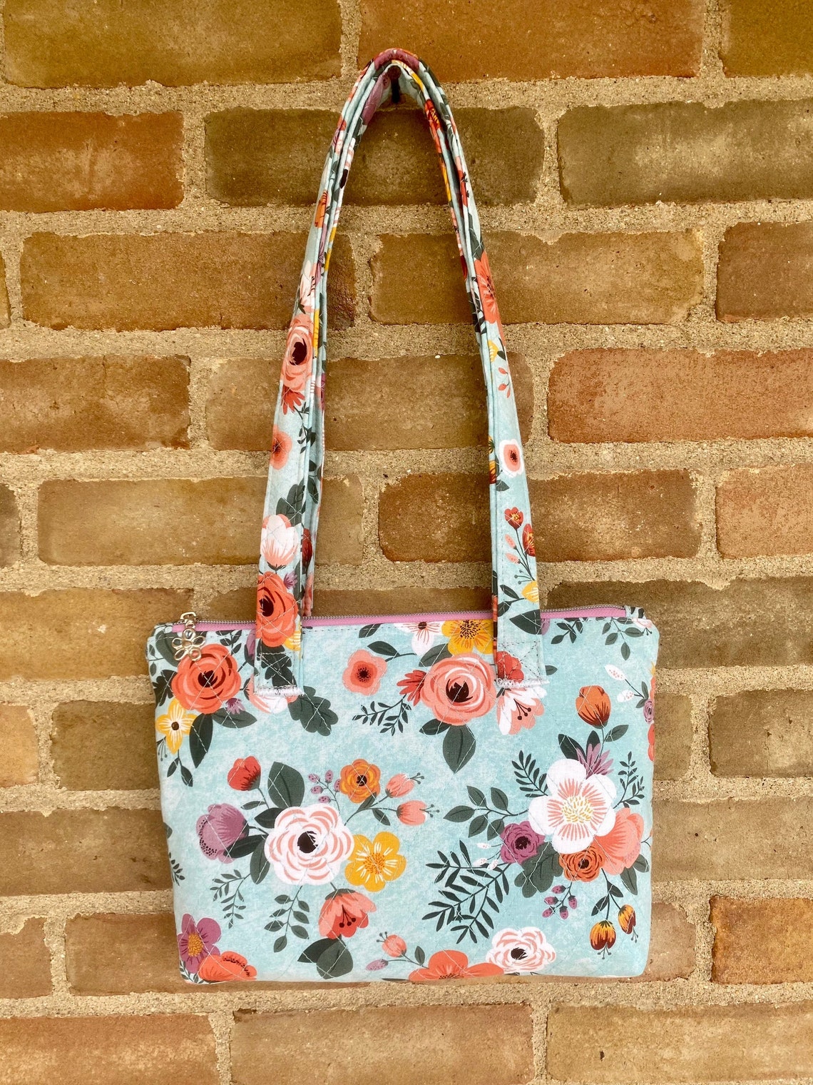 Blue Quilted Purse with Pockets Washable Purses and Bags Etsy