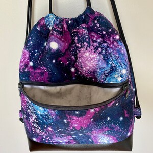 Galaxy Print Fabric Backpack, Handmade Backpack Purse for Women ...