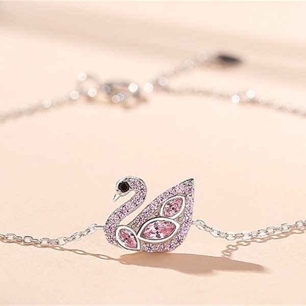 Swan Crystal Bracelet Sterling Silver 2020 New Simple Bracelet Girlfriend Girlfriend Jewelry