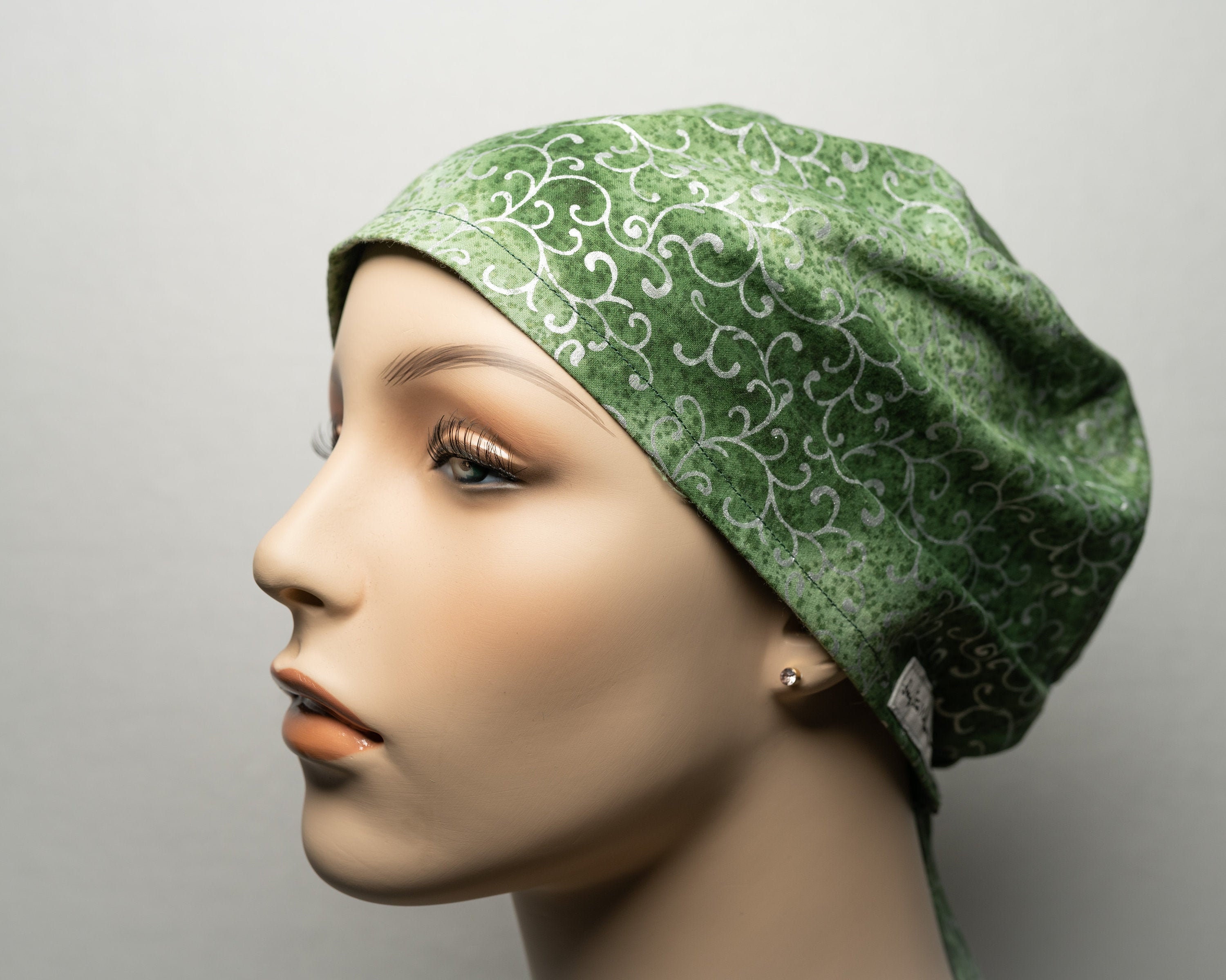 Embroidery Green Scrub Cap button option Womens scrub caps Etsy