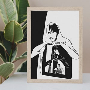 Druckbare Wandkunst, digitaler Download, Line Art Print