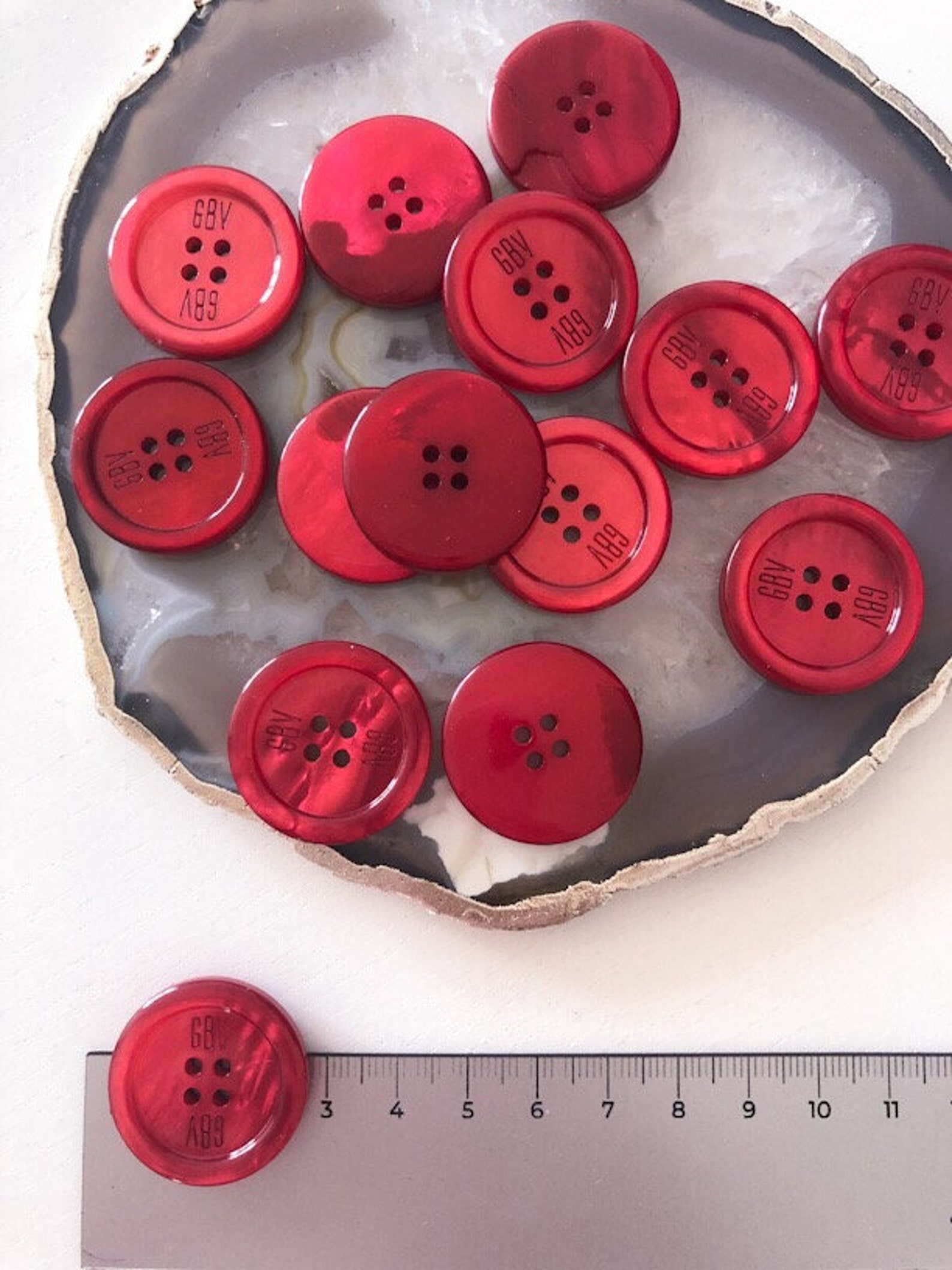 Red Sewing large Buttons. Coat Jacket Pearl Buttons Hot Red Etsy
