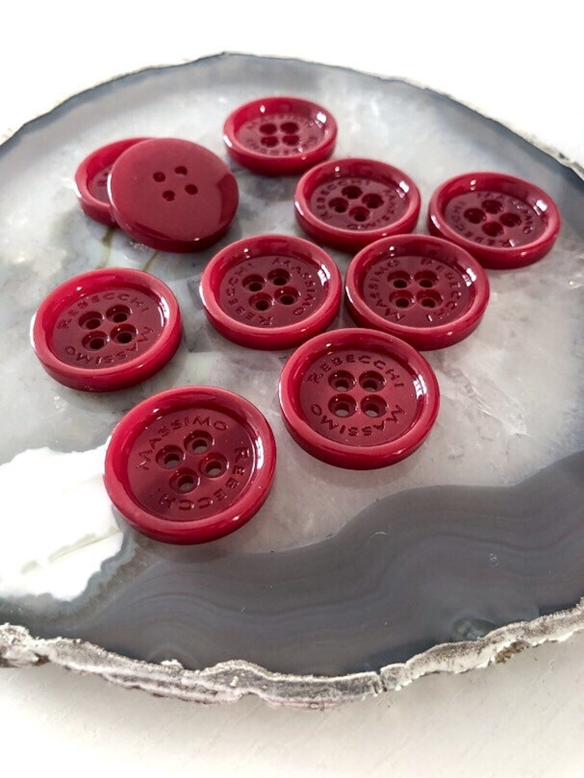 Hot Red Sewing Buttons for Clothes. Craft Round Buttons. Italy Etsy