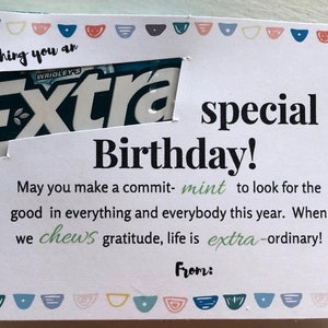 Tarjeta de cumpleaños extra especial de la Sociedad de Socorro PDF - etiqueta de regalo para paquete de chicle extra (no incluido)
