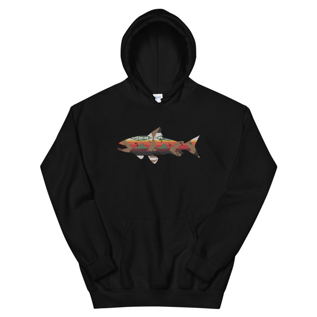 Southwestern Fishing Hoodie, Trout Hoodie, Fly Fishing Hoodie, Fishing
