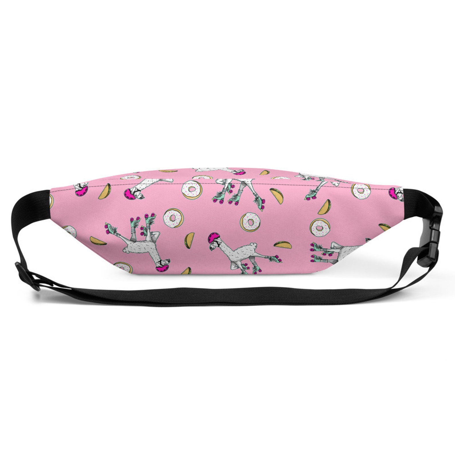 Llama Tacos and Donuts Fanny Pack, Llama Roller Skating Fanny Pack