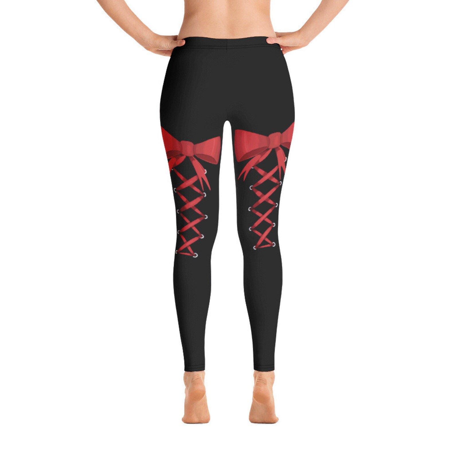 Red Bow Women's Leggings Sexy Bow Women's Leggings Etsy