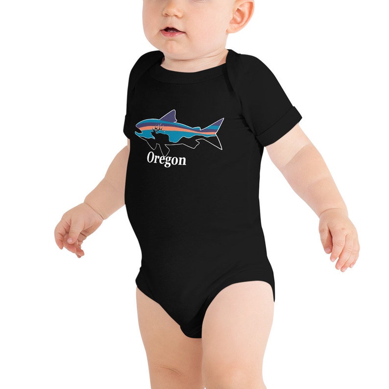 Oregon Baby Onesie Oregon Trout Baby Onesie Oregon Outdoors Baby Onesie Oregon Elk Baby Onesie Portland Baby Onesie