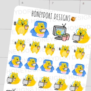 Filmnachtstickers - Filmstickers - Filmplannerstickers - Ontspannende stickers - Ruststickers - Filmdagstickers -Netflix-stickers