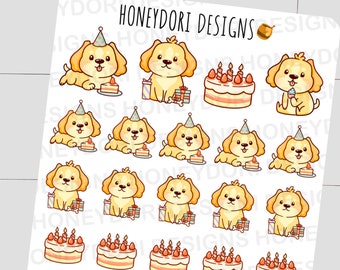 Birthday Dog Sticker - Birthday Planner Stickers - Birthday Reminder Stickers -Celebration Stickers-Party Planner Stickers-Birthday Sticker