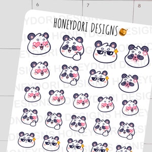 Naklejki Emoji - Naklejki Panda Emoji - Naklejki Planera Emocji - Naklejki Śledzenia Nastrojów - Zabawne Naklejki Panda - Naklejki Planera Nastrojów
