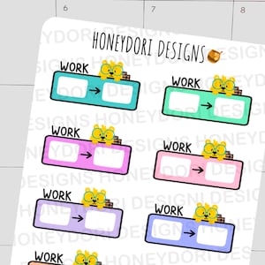 Work Tracker Stickers - Work Time Stickers- Arbeitstracker - Arbeitsaufkleber - Erinnerungsaufkleber