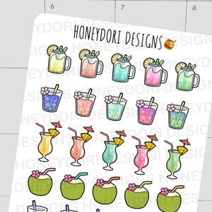 Summer Drink Sticker - Vakantie Drink Stickers-Zomer Stickers-Vakantie Stickers-Vakantie Juice Stickers-Drink Stickers-Tropische Stickers