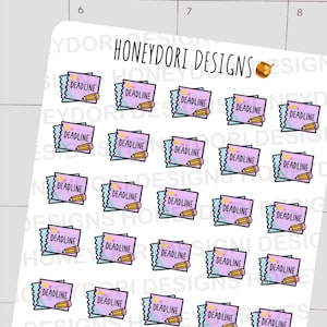 Adesivos de prazo - Adesivos de planejador - Adesivos de lembrete - Adesivos de álbum de recortes - Adesivos de diário - Adesivos fofos - Adesivos escolares - Adesivos de estudantes