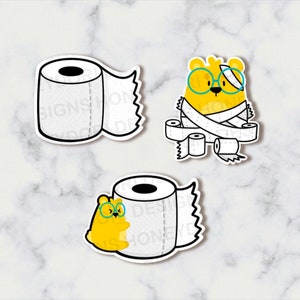 Toiletpapiersticker - Waterflesstickers - Vinylstickers - COVID-stickers - Quarantainestickers - Die Cuts-Die Cut Toiletpapierstickers