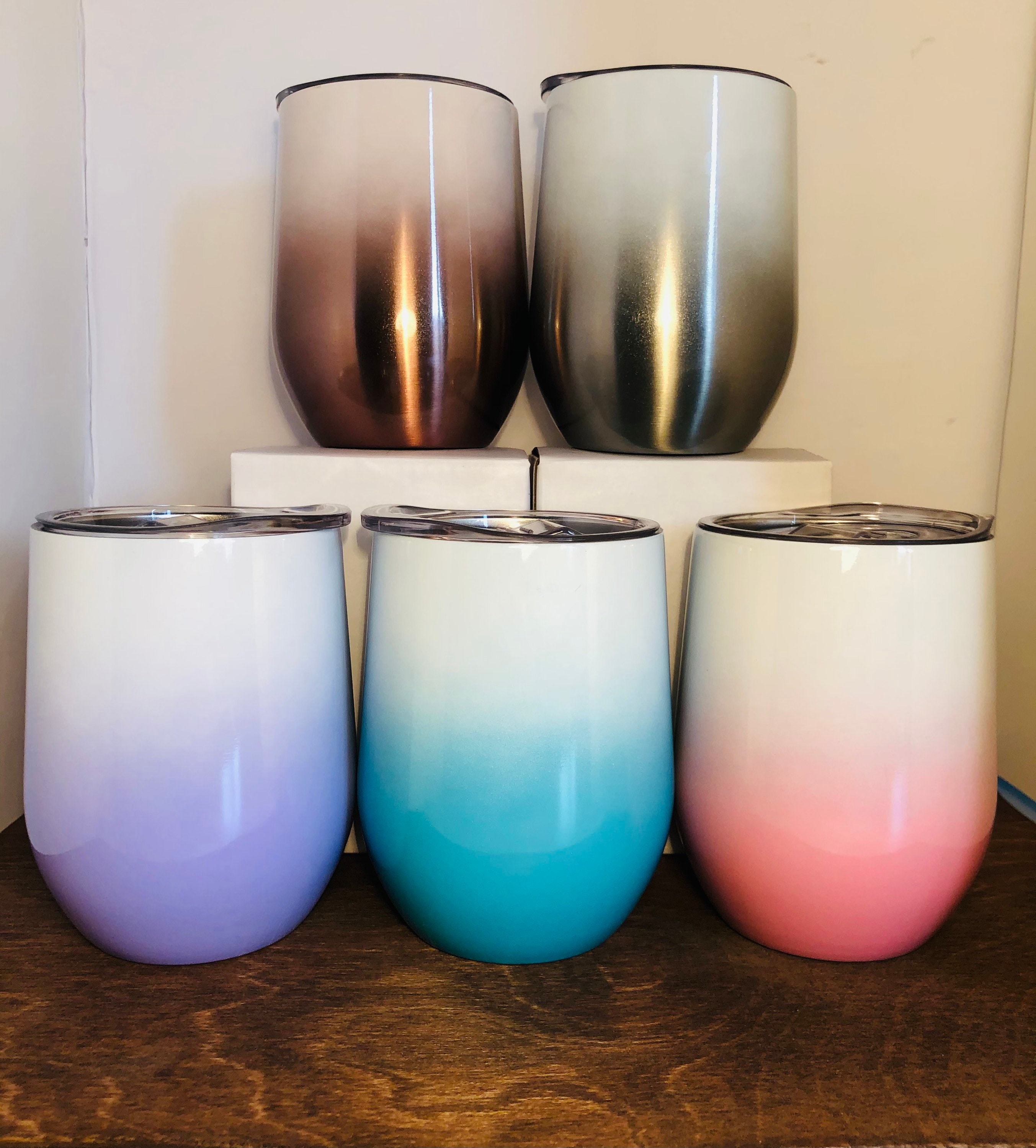 Sublimation Blank, Ombré Wine Tumbler, 12 oz, double wall. Ready to S…