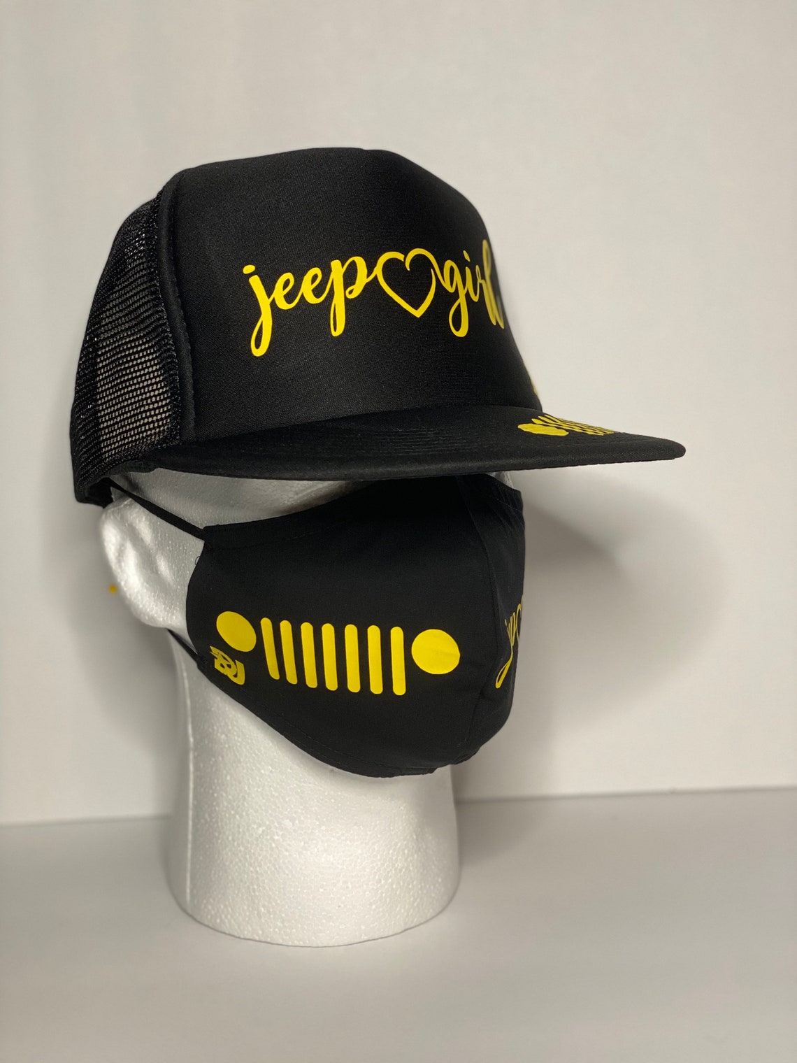 Jeep Girl truckers hat Snap Back Cap Black and Yellow Hat. Etsy