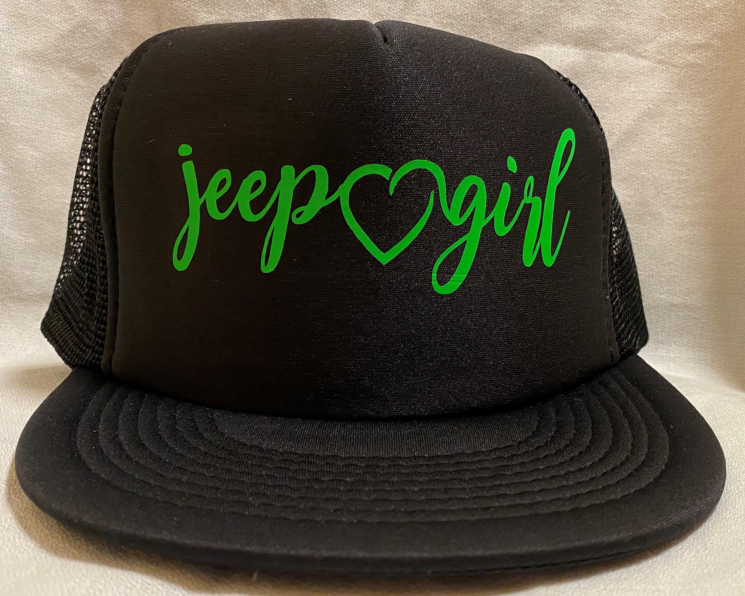 Jeep Girl truckers hat Snap Back Cap Black and Green Hat Etsy