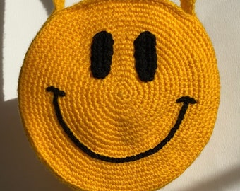 Crochet Smiley Face Bag Pattern *DIGITAL DOWNLOAD ONLY*