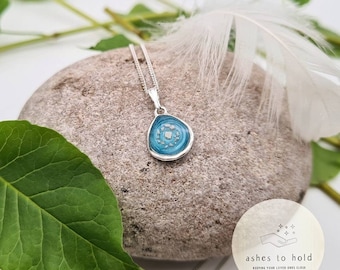 Pet Ashes Necklace, Sterling Silver Memorial Pendant, Organic Circle Urn
