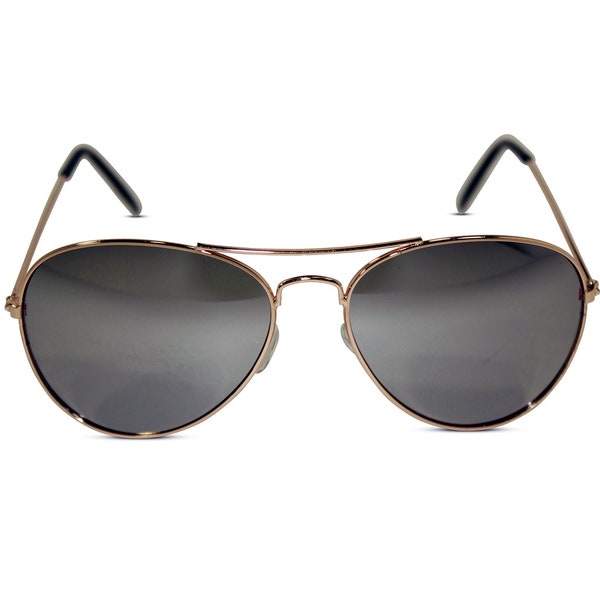 Lunettes de soleil Aviator Unisexe de taille enfant avec lentille miroir argentée