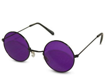 Round Lennon Style Circle Retro Sunglasses with Colored Lens