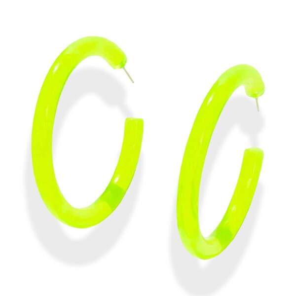 Neon Colored Opaque Circular Hoop Earrings