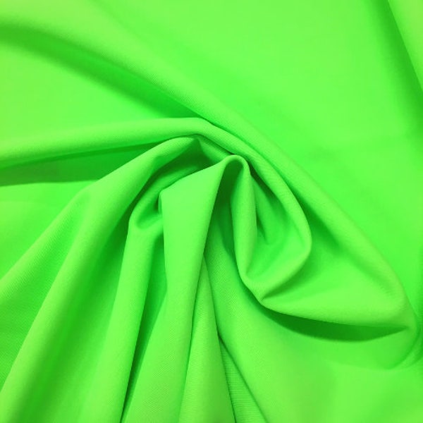 Solid Neon Green Dull 80 Nylon 20 Spandex Fabric Great for Swimsuits Leggings and More