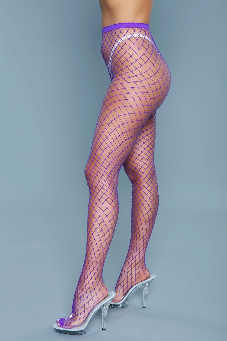 Neon High Waist Fishnet Tights Stockings with Larger Wide Holed Pantyhose image 7