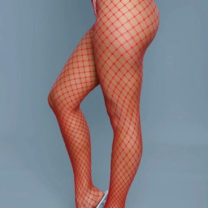 Neon High Waist Fishnet Tights Stockings with Larger Wide Holed Pantyhose image 10