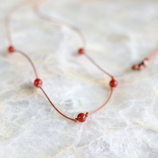 Jasper bead necklace clearance