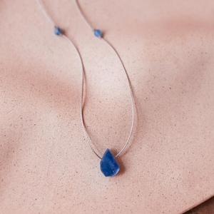 Enchanting Kyanite Necklace, Teardrop Crystal Necklace, Magical Fairy Jewelry, Boho Hippie Necklace, Blue Kyanite Jewelry, Handmade Gift