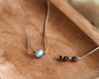 Blue Labradorite Necklace, Iridescent Crystal Necklace, Dainty Labradorite Choker, WATERPROOF, Unique Handmade Boho Jewelry, Crystal Choker