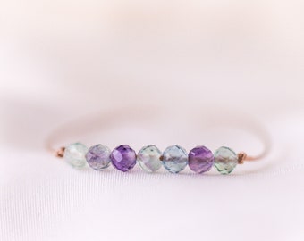 FLUORITE Bracelet, Beaded Bracelets for Women, Boho Gemstone Bracelet, Hippie Bracelet, Unique Fairy Jewelry, Minimalist Crystal Bracelet