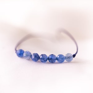 KYANITE Crystal Bracelet, Blue Beaded Bracelets for Women, Minimalist Handmade Hippie Jewelry, Dainty Gemstone Bracelet, Best friend Gift