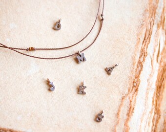 Dainty Initial Necklace • Custom Letter Charm Necklace • Beaded Double Layered Choker • Handmade Personalized Jewelry • Hippie Gift for her