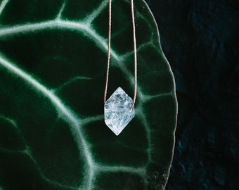 Herkimer Diamond Necklace, April Birthstone Gift, Hippie Crystal Necklaces for Women, Dainty Diamond Choker, Unique Boho Jewelry, WATERPROOF