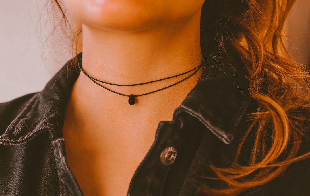 Double Layered Black Choker Teardrop - Etsy