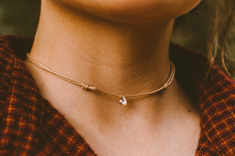 Dainty Teardrop Choker Necklace Boho Choker Minimalist image 0