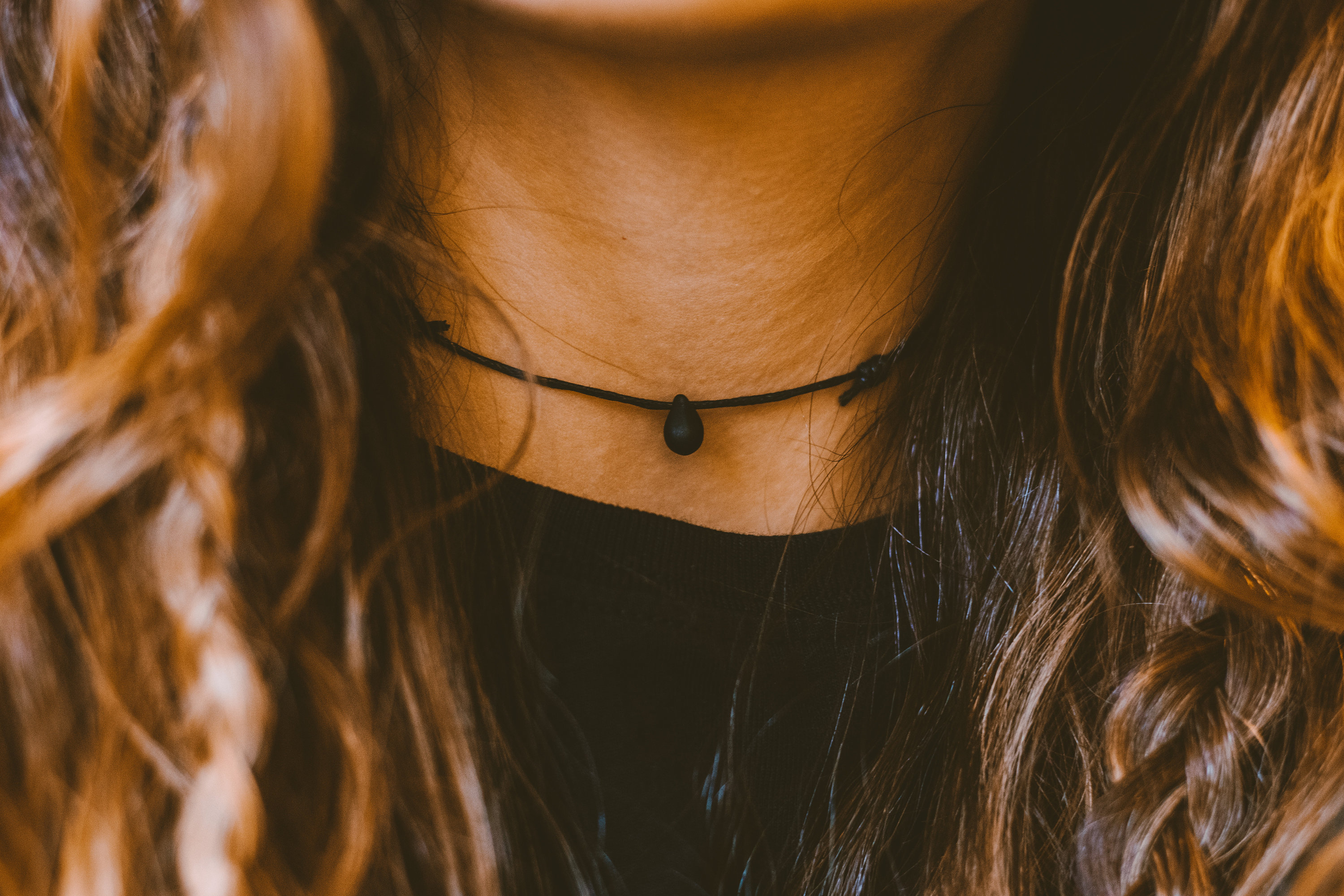 Dainty Teardrop Choker Necklace, Boho Choker, Minimalist Necklace, Black Choker, Adjustable Cord Choker, Necklaces for Women
