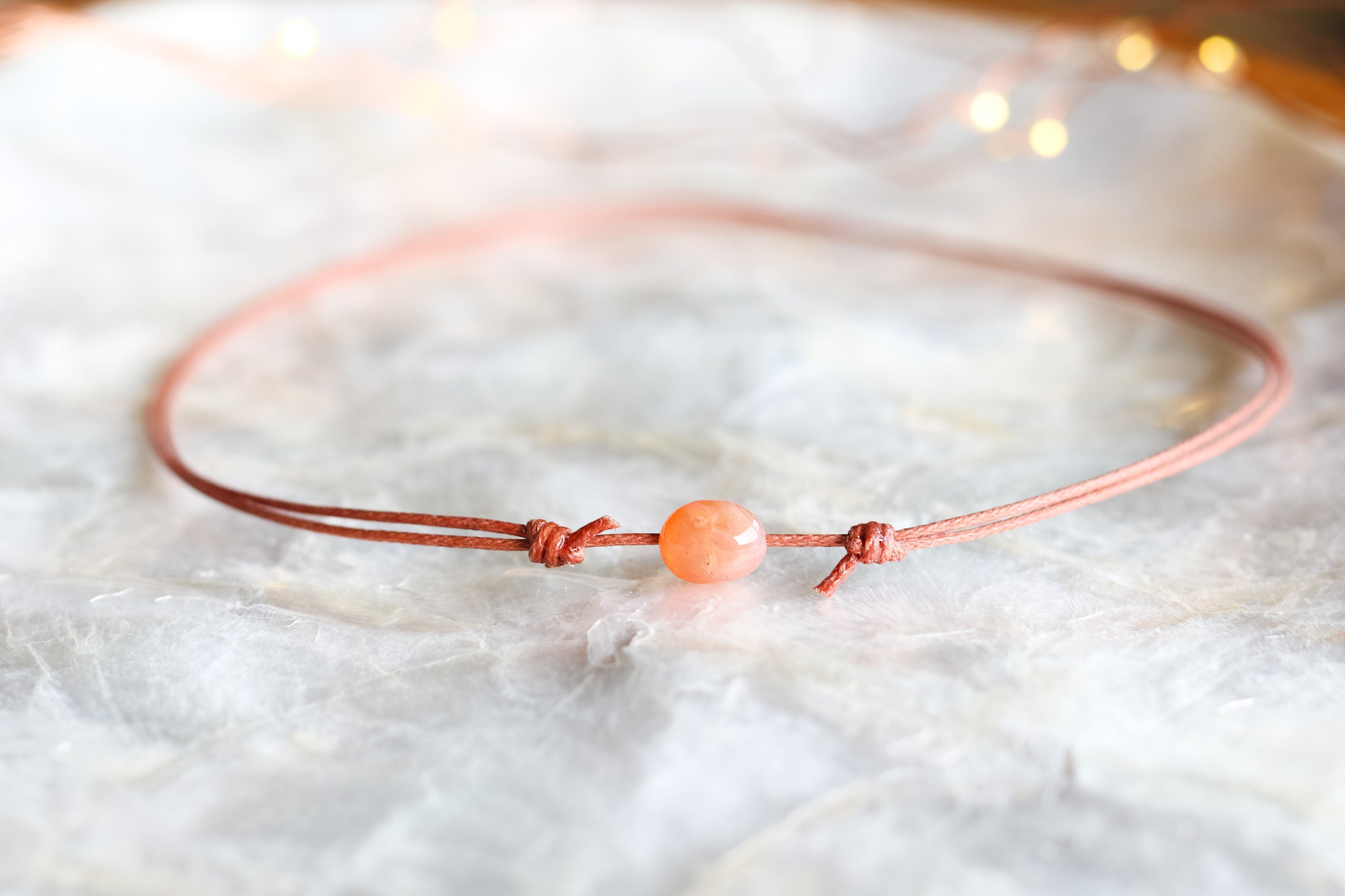 Natural Carnelian Choker Necklace, Stone Choker, Indie Necklace, Boho…