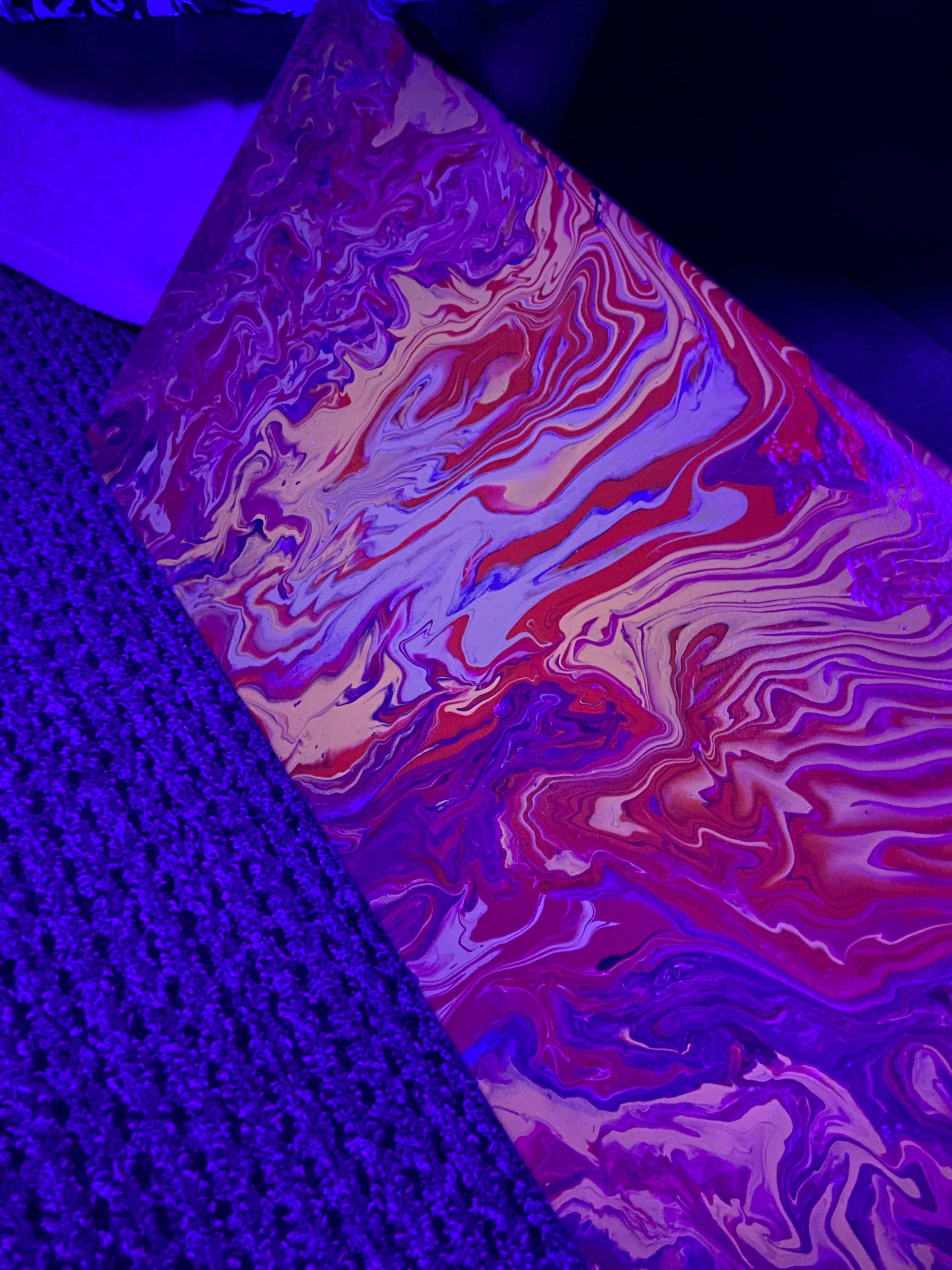 UV ultraviolet reactive/Blacklight acrylic pour painting Etsy
