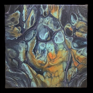 Blacklight reactive acrylic pour - “Rafiki”