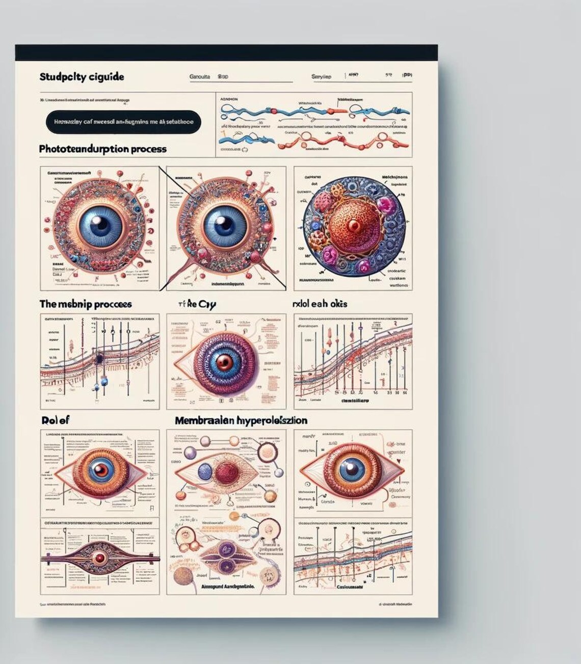 Eye Rods Color Table Detailed Rods of the Eyes Mind Map With High-quality Illustrations ...