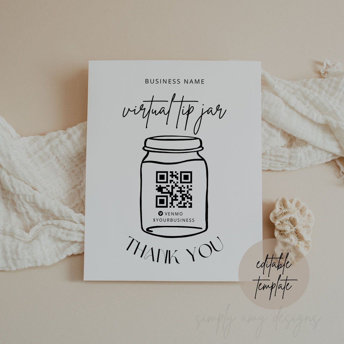 Editable Virtual Tip Jar Template Payment Method Sign Canva Etsy Editable Virtual Tip Jar Template Payment Method Sign Canva Etsy