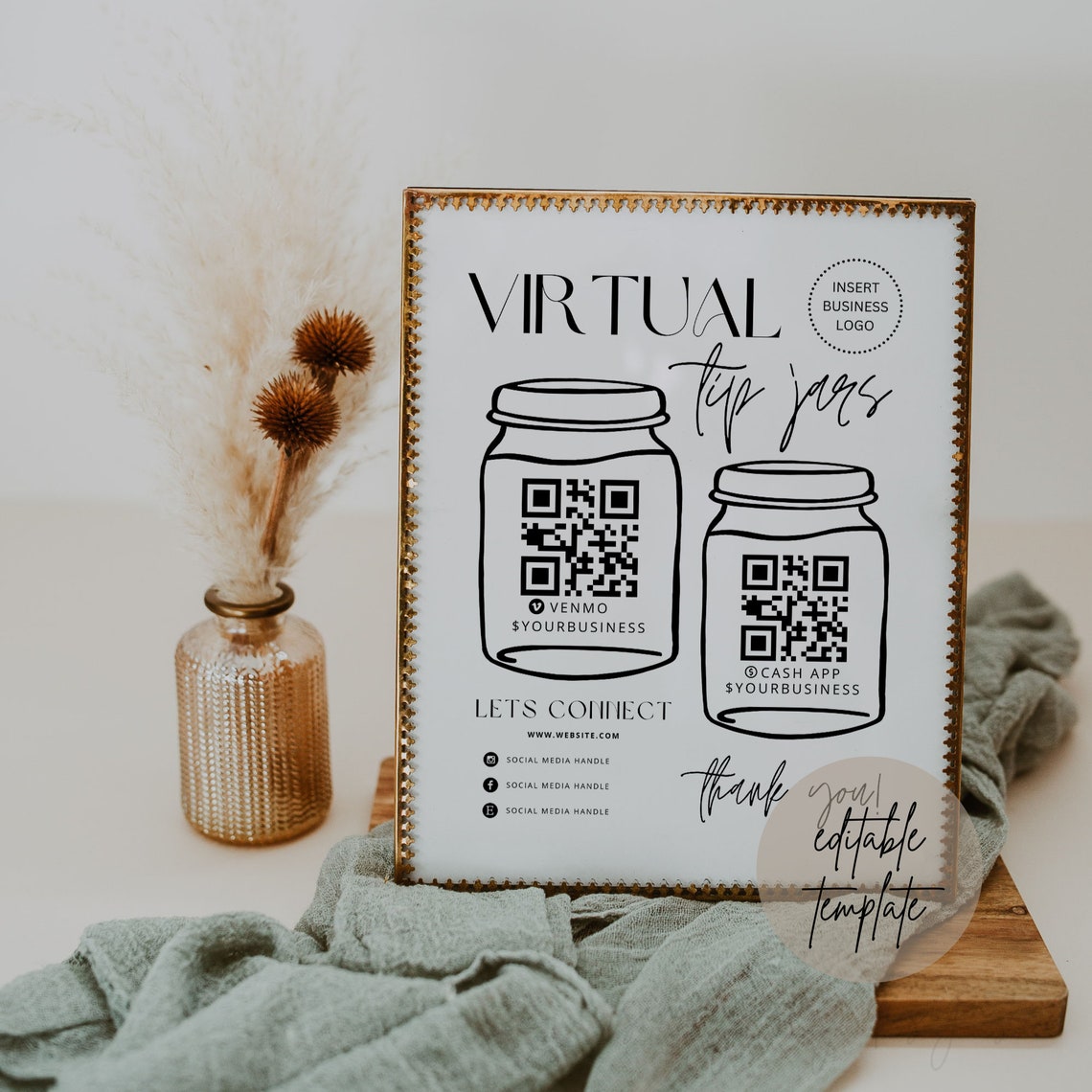 Editable Virtual Tip Jars Template Payment Method Sign Canva Etsy Editable Virtual Tip Jars Template Payment Method Sign Canva Etsy