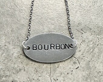 Ready to Ship Hand Stamped Decanter Tag - Bourbon