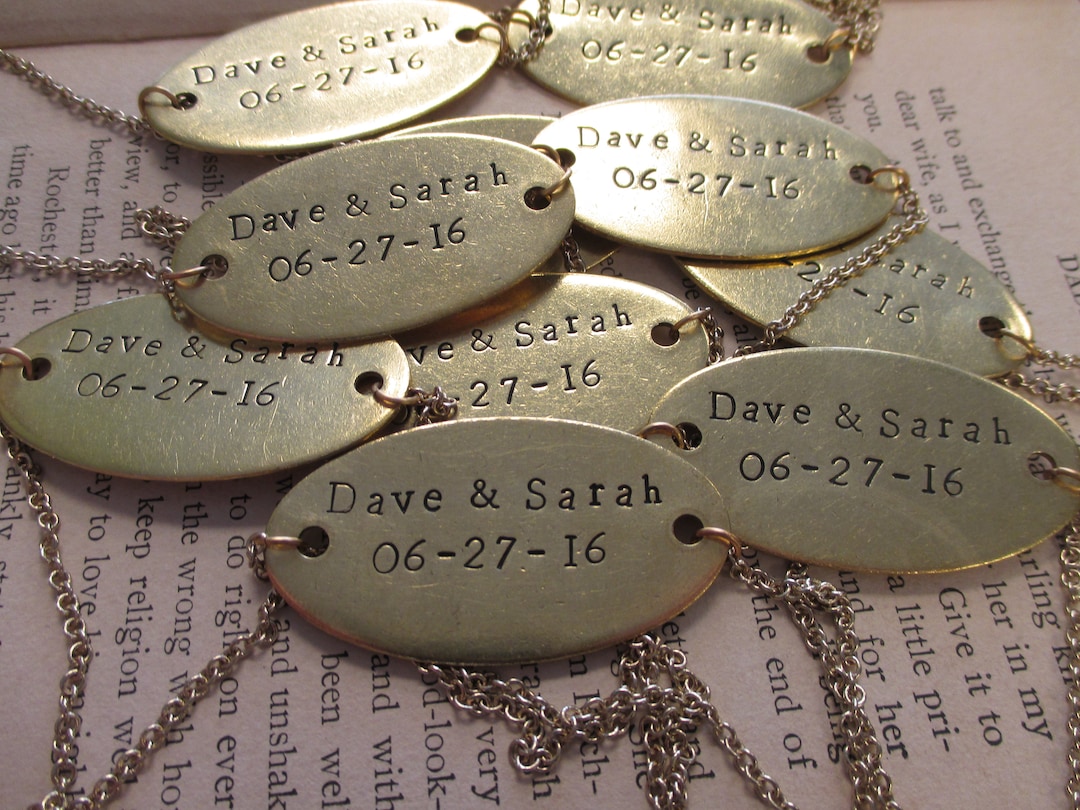 Custom Hand Stamped Decanter Tag - Large Oval Brass - Etsy